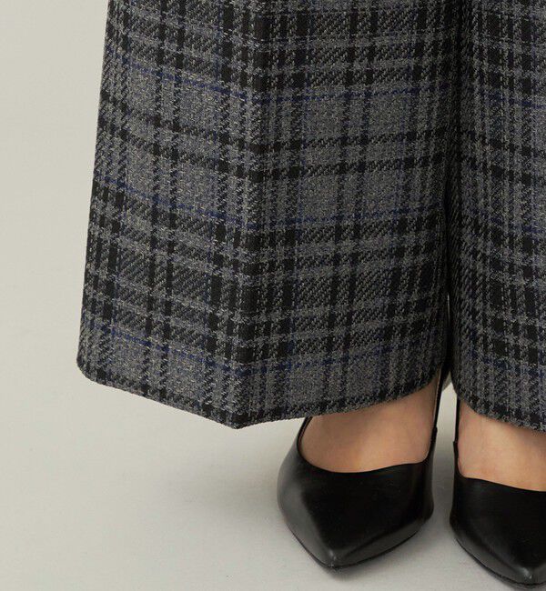 quaranciel「quaranciel:〈手洗い可能〉チェック ソリッド パイピング ワイド パンツ」|その他|