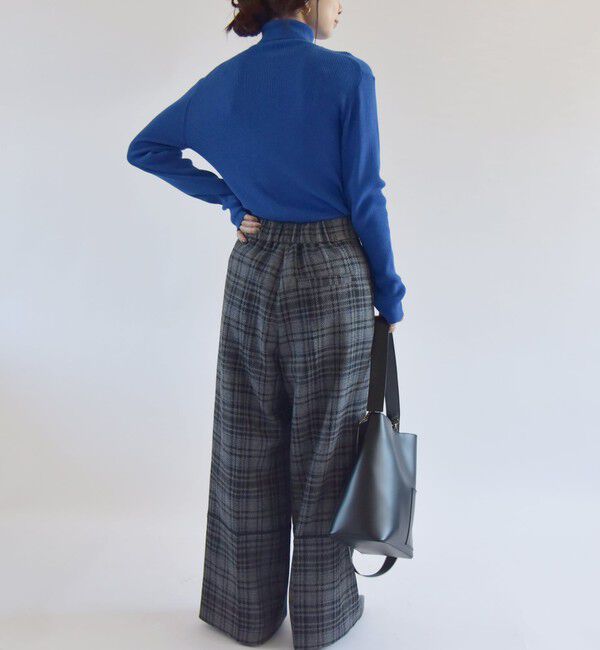 quaranciel「quaranciel:〈手洗い可能〉チェック ソリッド パイピング ワイド パンツ」|その他|