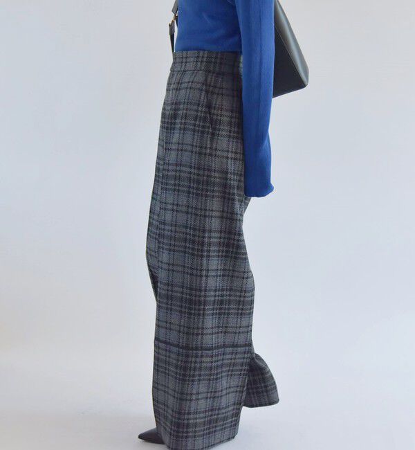 quaranciel「quaranciel:〈手洗い可能〉チェック ソリッド パイピング ワイド パンツ」|その他|