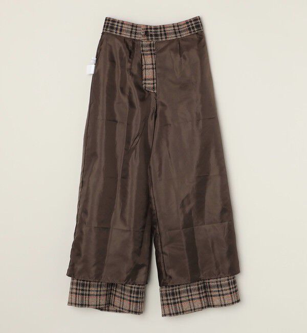 quaranciel「quaranciel:〈手洗い可能〉チェック ソリッド パイピング ワイド パンツ」|その他|