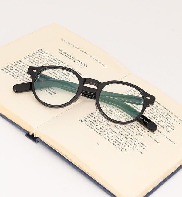 SHIPS any「【SHIPS any別注】銘品晴夫作: ユニセックス ボストン型 Andy 眼鏡◇」|メガネ|ブラック