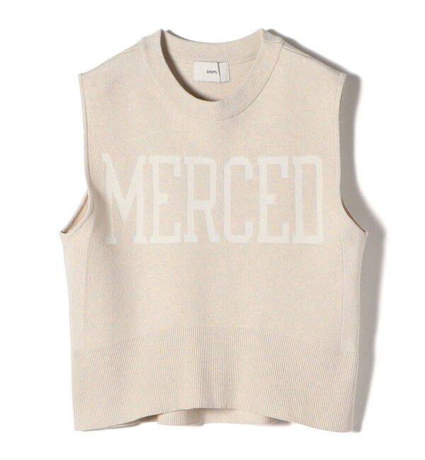 SHIPS for women「〈手洗い可能〉ジャカード ロゴ ニット ベスト 24SS ◇」|ベスト・ジレ|