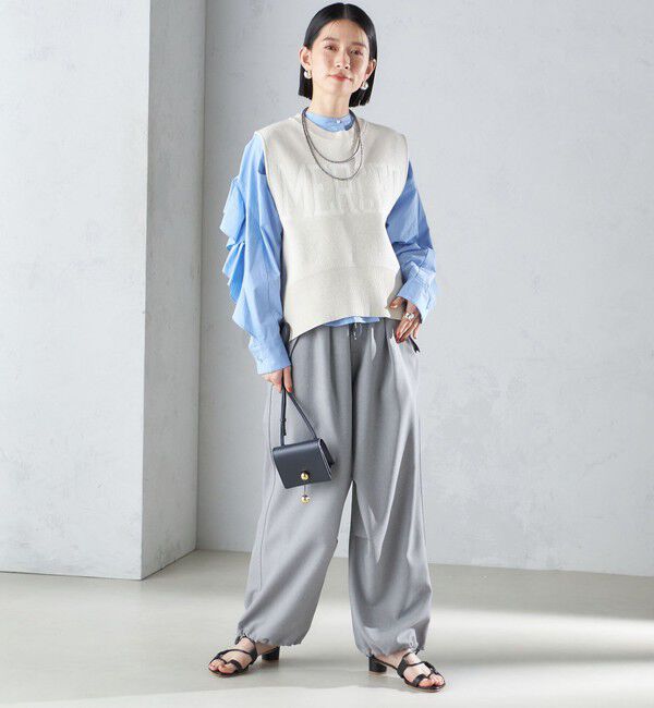 SHIPS for women「〈手洗い可能〉ジャカード ロゴ ニット ベスト 24SS ◇」|ベスト・ジレ|