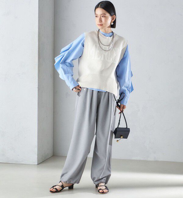 SHIPS for women「〈手洗い可能〉ジャカード ロゴ ニット ベスト 24SS ◇」|ベスト・ジレ|