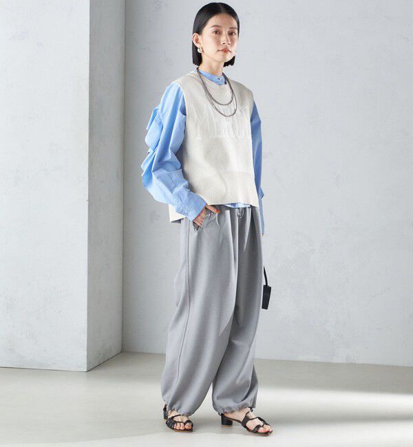 SHIPS for women「〈手洗い可能〉ジャカード ロゴ ニット ベスト 24SS ◇」|ベスト・ジレ|