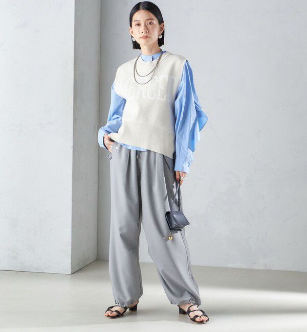 SHIPS for women「〈手洗い可能〉ジャカード ロゴ ニット ベスト 24SS ◇」|ベスト・ジレ|