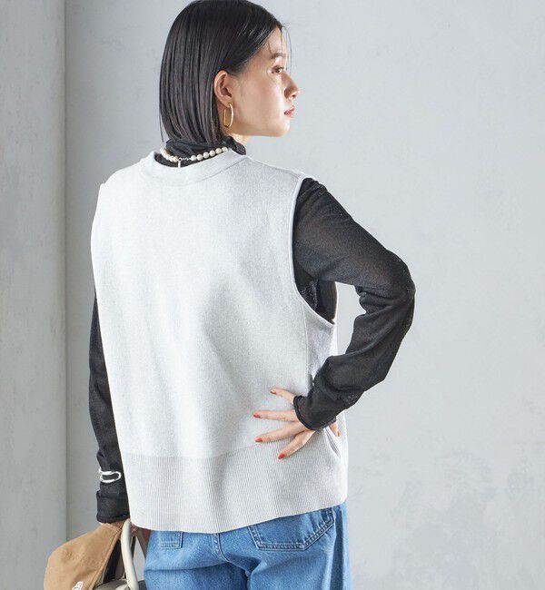 SHIPS for women「〈手洗い可能〉ジャカード ロゴ ニット ベスト 24SS ◇」|ベスト・ジレ|