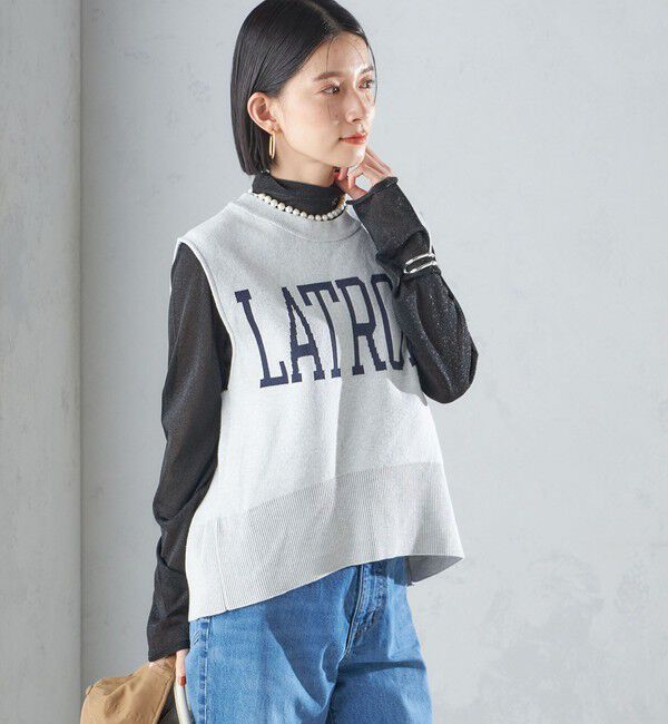 SHIPS for women「〈手洗い可能〉ジャカード ロゴ ニット ベスト 24SS ◇」|ベスト・ジレ|
