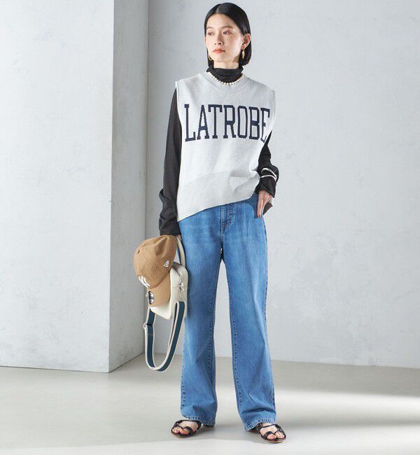 SHIPS for women「〈手洗い可能〉ジャカード ロゴ ニット ベスト 24SS ◇」|ベスト・ジレ|