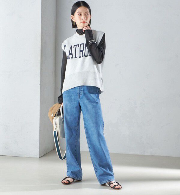 SHIPS for women「〈手洗い可能〉ジャカード ロゴ ニット ベスト 24SS ◇」|ベスト・ジレ|