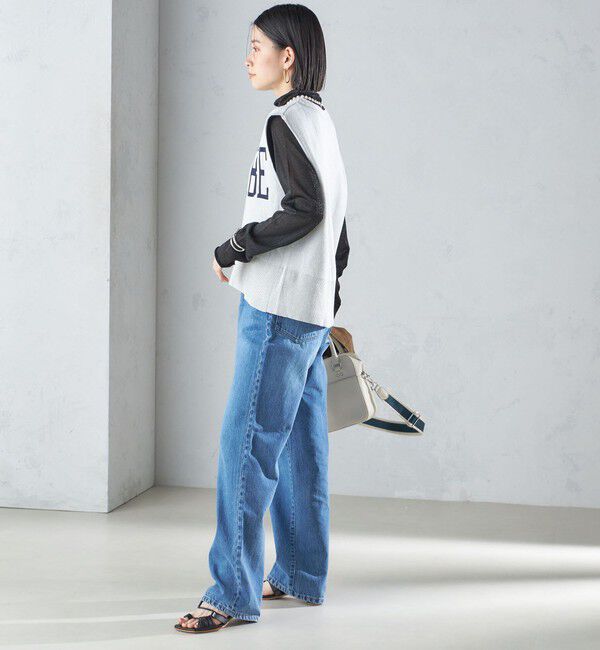 SHIPS for women「〈手洗い可能〉ジャカード ロゴ ニット ベスト 24SS ◇」|ベスト・ジレ|