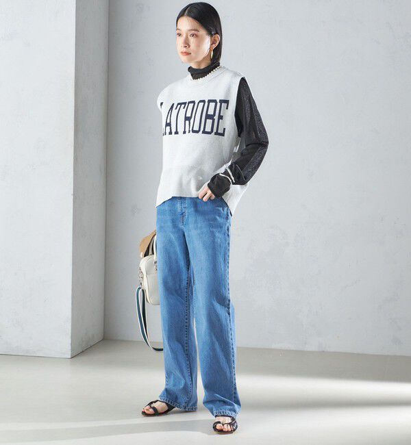 SHIPS for women「〈手洗い可能〉ジャカード ロゴ ニット ベスト 24SS ◇」|ベスト・ジレ|