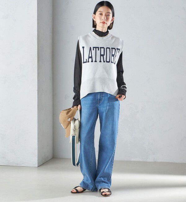 SHIPS for women「〈手洗い可能〉ジャカード ロゴ ニット ベスト 24SS ◇」|ベスト・ジレ|