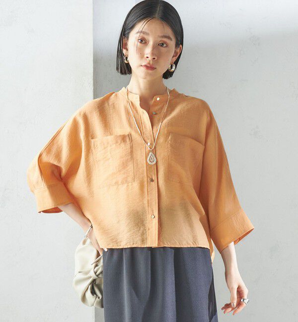 SHIPS for women「〈手洗い可能〉シルク混 シアー 羽織 シャツ」|シャツ・ブラウス|