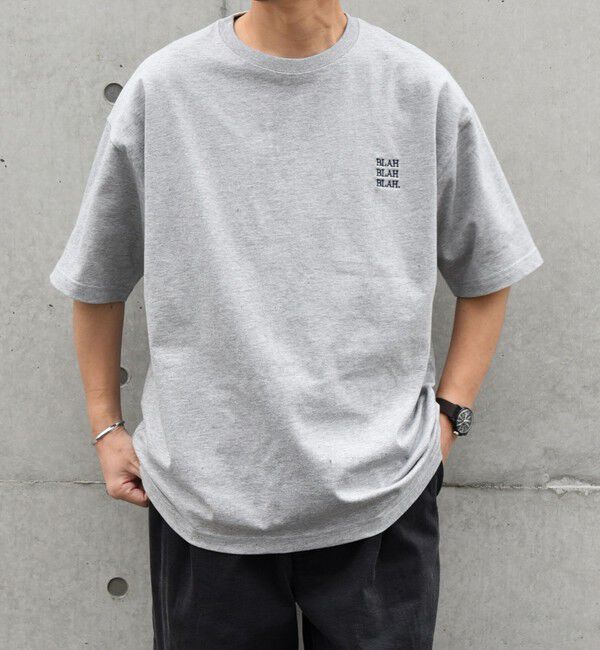 SHIPS any「【WEB限定】SHIPS any: BLAH BLAH BLAH.ワンポイント 刺繍 ルーズ Tシャツ(ユニセックス)◇」|Tシャツ・カットソー|