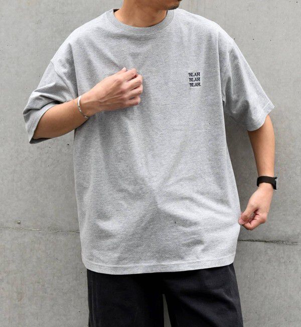 SHIPS any「【WEB限定】SHIPS any: BLAH BLAH BLAH.ワンポイント 刺繍 ルーズ Tシャツ(ユニセックス)◇」|Tシャツ・カットソー|