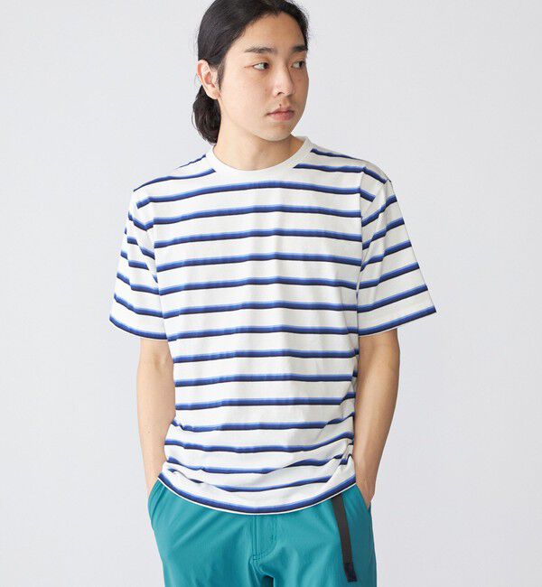 SHIPS「SHIPS: TEXBRID(R) リネン グラデーション ボーダー Tシャツ」|Tシャツ・カットソー|