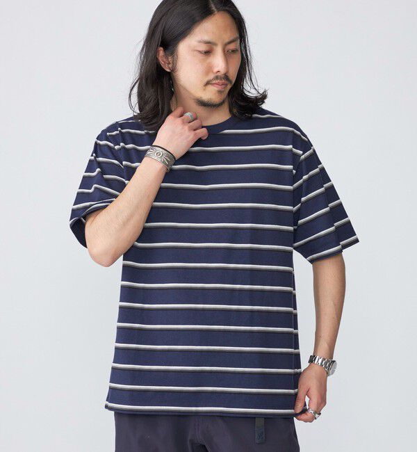 SHIPS「SHIPS: TEXBRID(R) リネン グラデーション ボーダー Tシャツ」|Tシャツ・カットソー|