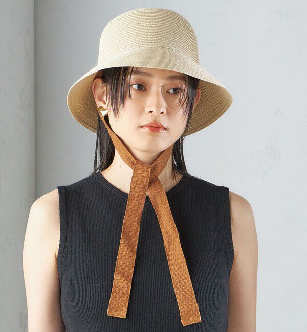 SHIPS for women「Rmeria:〈UVカット / 手洗い可能〉コットン リボン ペーパー ブレード ハット◇」|ハット|