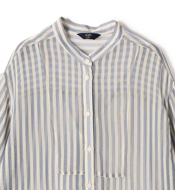 SHIPS Colors 「SHIPS Colors:〈手洗い可能〉シアー 楊柳 ストライプ シャツ◇」|シャツ・ブラウス|