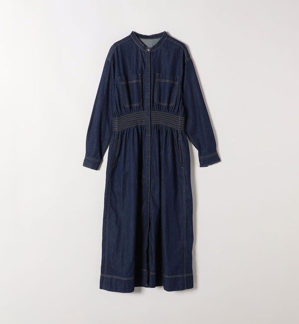 SHIPS any「《一部予約》SHIPS any: シャーリング デニム ポケット ワンピース ［SHIPS any DENIM］」|ワンピース|