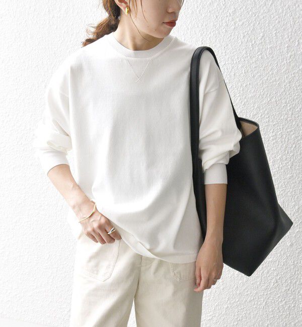 SHIPS any「SHIPS any:〈手洗い可能〉スウェットライク ニット プルオーバー」|ニット・セーター|ホワイト