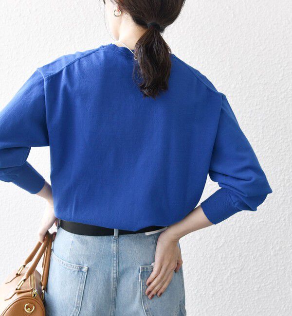 SHIPS any「SHIPS any:〈手洗い可能〉スウェットライク ニット プルオーバー」|ニット・セーター|ブルー