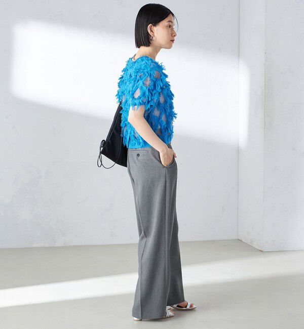 SHIPS for women「〈手洗い可能〉シアー フリンジ ジャカード プルオーバー」|ニット・セーター|