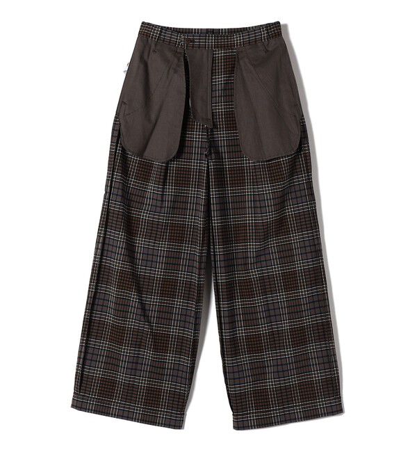 SHIPS for women「〈手洗い可能〉ウール混 チェック タック ワイド パンツ」|その他|