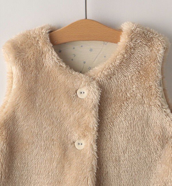 SHIPS KIDS「SHIPS KIDS:80～90cm / フェイクファー リバーシブル ベスト」|ベスト・ジレ|