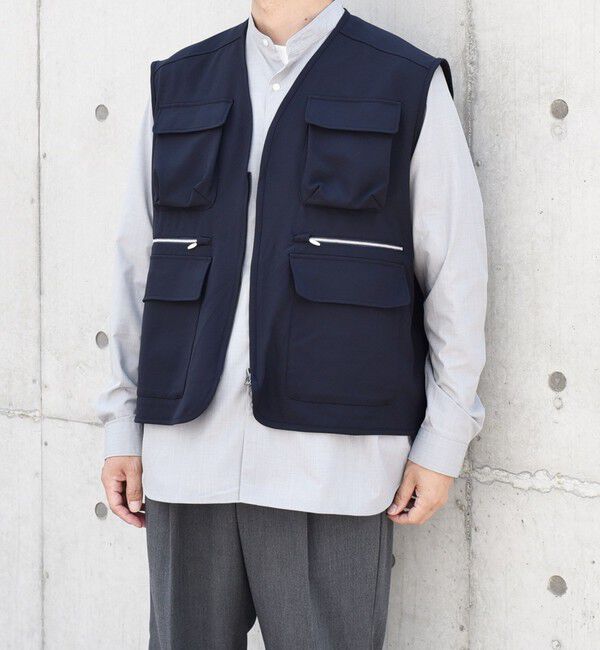 SHIPS any「SHIPS any: 〈洗濯機可能〉ストレッチ ナイロン マルチポケット ベスト (セットアップ対応)◇」|ベスト・ジレ|