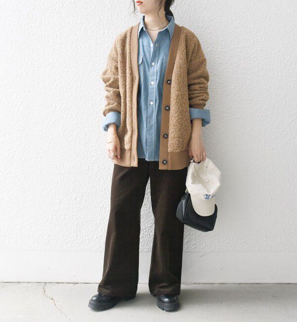 SHIPS any「SHIPS any: ナッピング ボア Vネック カーディガン ジャケット」|カーディガン|