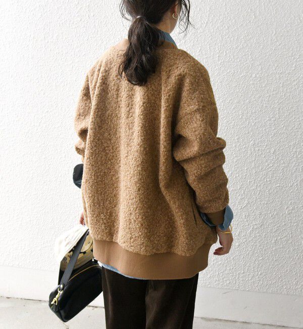 SHIPS any「SHIPS any: ナッピング ボア Vネック カーディガン ジャケット」|カーディガン|