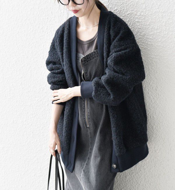 SHIPS any「SHIPS any: ナッピング ボア Vネック カーディガン ジャケット」|カーディガン|