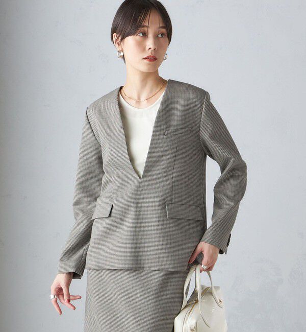 SHIPS for women「ウール混 チェック プルオーバー ジャケット（セットアップ対応）」|その他|