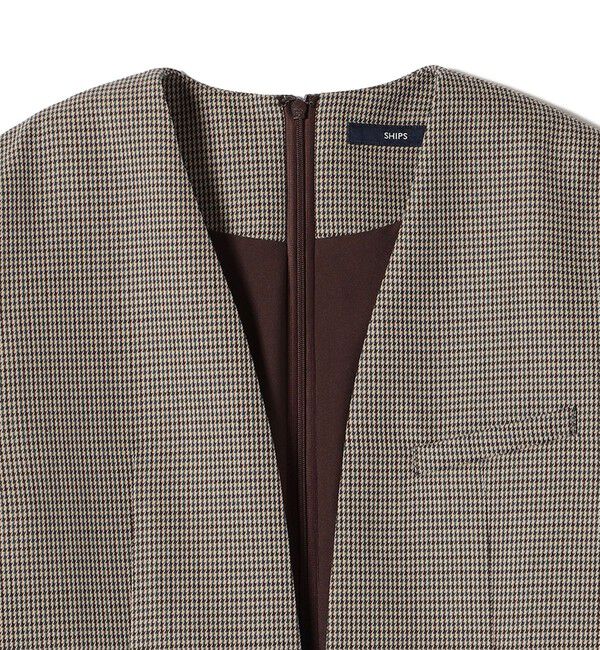 SHIPS for women「ウール混 チェック プルオーバー ジャケット（セットアップ対応）」|その他|
