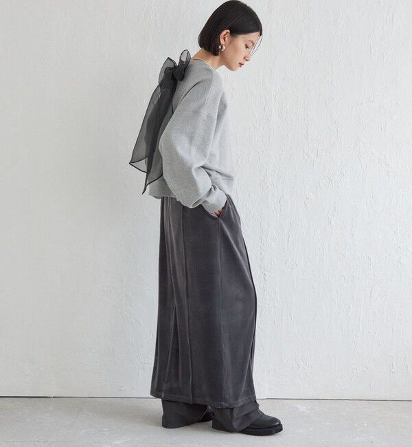 SHIPS for women「Wai＋:〈手洗い可能〉裏毛 オーガンジー スウェット」|スウェット・ジャージ|