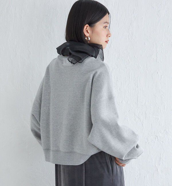 SHIPS for women「Wai＋:〈手洗い可能〉裏毛 オーガンジー スウェット」|スウェット・ジャージ|