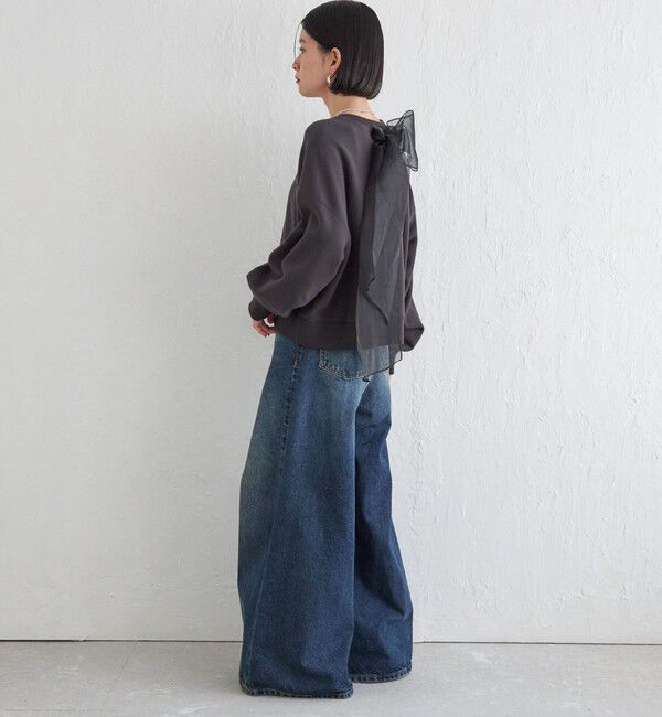 SHIPS for women「Wai＋:〈手洗い可能〉裏毛 オーガンジー スウェット」|スウェット・ジャージ|