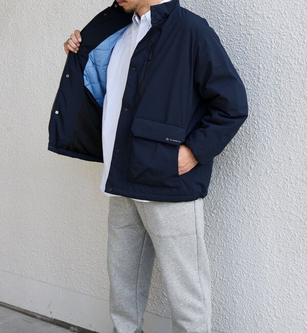 SHIPS any「SHIPS any:〈撥水・防風等〉多機能 中綿 2トーン スタンド ブルゾン◇」|ブルゾン・スタジャン|ネイビー