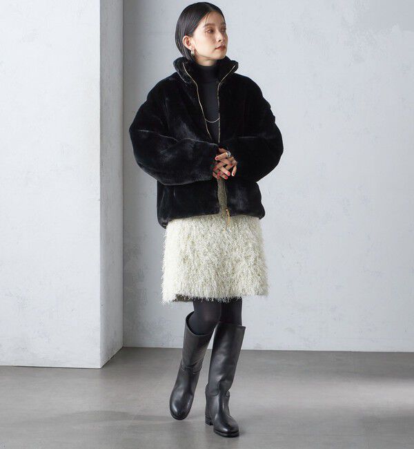 SHIPS for women「〈手洗い可能〉ラメ フリンジ ミニ スカート」|スカート|