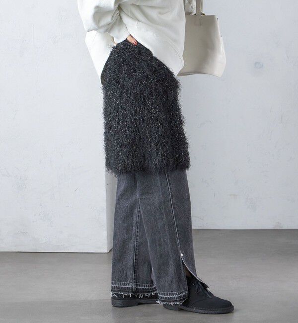 SHIPS for women「〈手洗い可能〉ラメ フリンジ ミニ スカート」|スカート|