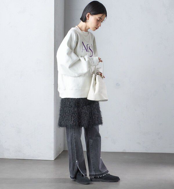 SHIPS for women「〈手洗い可能〉ラメ フリンジ ミニ スカート」|スカート|