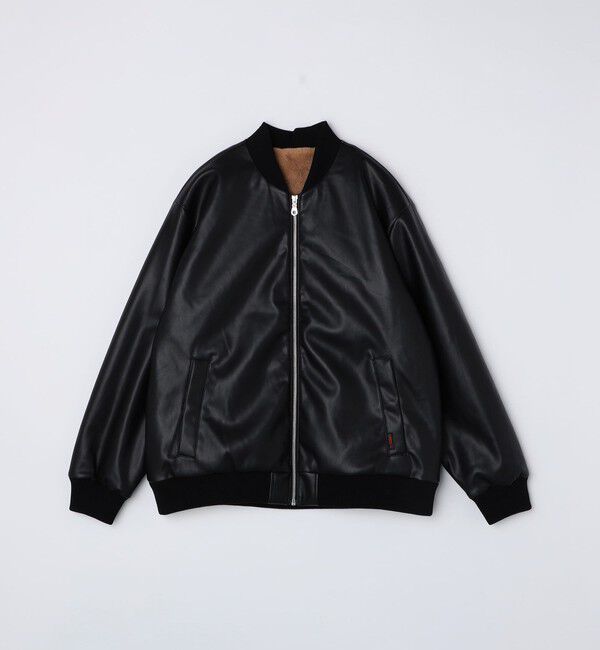 SHIPS Colors 「SHIPS Colors:THERMOLITE(R) ボア ボマー ジャケット 合成皮革◇」|ブルゾン・スタジャン|