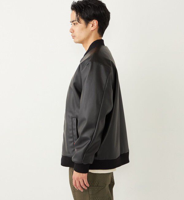 SHIPS Colors 「SHIPS Colors:THERMOLITE(R) ボア ボマー ジャケット 合成皮革◇」|ブルゾン・スタジャン|