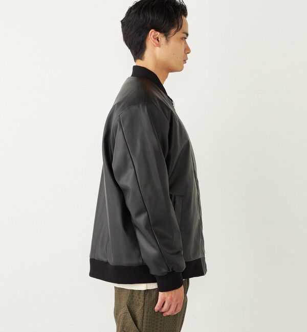SHIPS Colors 「SHIPS Colors:THERMOLITE(R) ボア ボマー ジャケット 合成皮革◇」|ブルゾン・スタジャン|