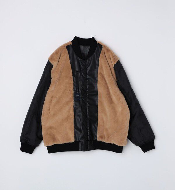 SHIPS Colors 「SHIPS Colors:THERMOLITE(R) ボア ボマー ジャケット 合成皮革◇」|ブルゾン・スタジャン|