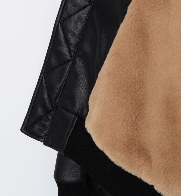 SHIPS Colors 「SHIPS Colors:THERMOLITE(R) ボア ボマー ジャケット 合成皮革◇」|ブルゾン・スタジャン|