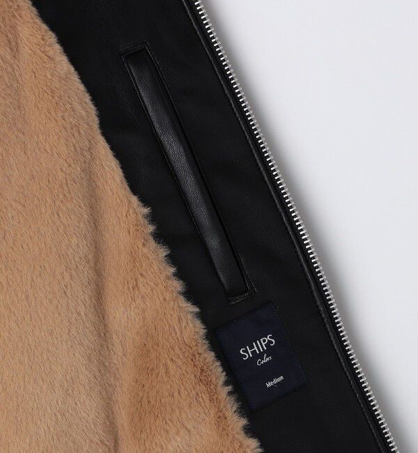 SHIPS Colors 「SHIPS Colors:THERMOLITE(R) ボア ボマー ジャケット 合成皮革◇」|ブルゾン・スタジャン|