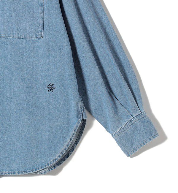 SHIPS for women「〈洗濯機可能〉デニム 刺繍 オーバー シャツ」|シャツ・ブラウス|